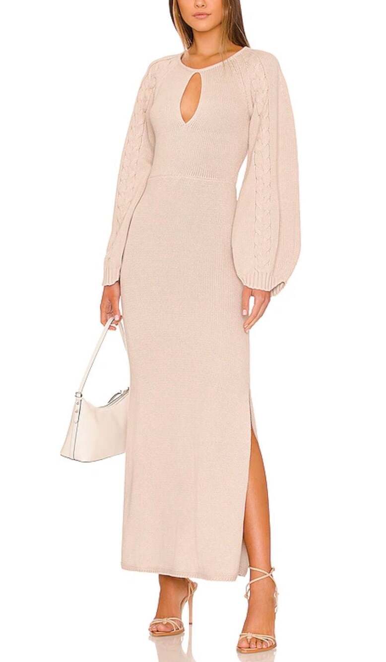 Joslin Studio Aurora 2.0 Open-Back Knit Maxi Dress in Moon